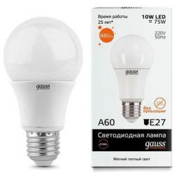 Лампа Gauss 23210 LED Elementary A60 10W E27 3000K