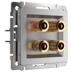 Розетка акустическая Werkel W1185009 серебро рифленый (WL09-AUDIOx4)