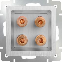 Розетка акустическая Werkel W1185009 серебро рифленый (WL09-AUDIOx4)