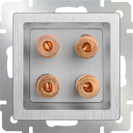 Розетка акустическая Werkel W1185009 серебро рифленый (WL09-AUDIOx4)
