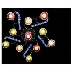 Люстра Eurosvet 0181/11 хром/синий+красный+фиолетовый