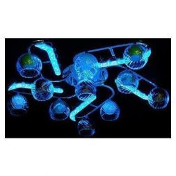 Люстра Eurosvet 0181/11 хром/синий+красный+фиолетовый