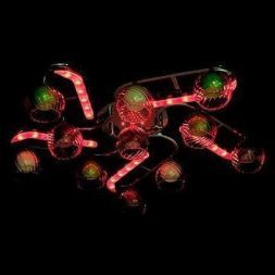 Люстра Eurosvet 0181/11 хром/синий+красный+фиолетовый
