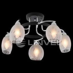 Люстра Linvel LV 8613/5 Шам хром/черный (LINVEL LV 8613/5 Шам хром/черный E14 60W 220V ф520*Н290)
