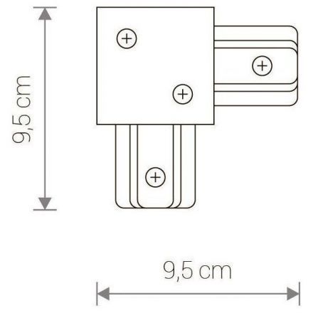Коннектор L-образный Nowodvorski Profile Recessed 8970