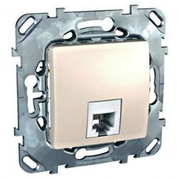 Розетка ТЛФ 1-ая Schneider Electric Unica Беж 4 контакта MGU5.492.25ZD