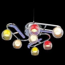 Люстра Eurosvet 0181/7 хром/синий+красный+фиолетовый