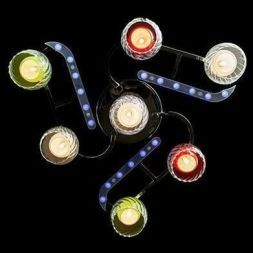 Люстра Eurosvet 0181/7 хром/синий+красный+фиолетовый