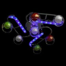 Люстра Eurosvet 0181/7 хром/синий+красный+фиолетовый