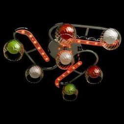 Люстра Eurosvet 0181/7 хром/синий+красный+фиолетовый