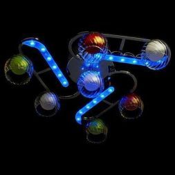 Люстра Eurosvet 0181/7 хром/синий+красный+фиолетовый