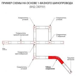 Гибкий коннектор для однофазного шинопровода Elektrostandard TRC-1-1-FLEX-BK