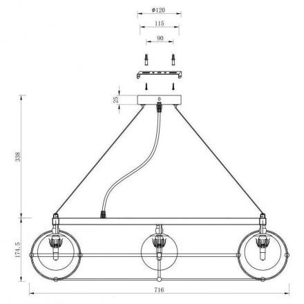 Подвесная люстра Maytoni MOD312PL-10GCH Carcass
