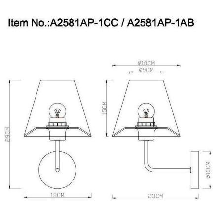 Настенное бра Arte Lamp A2581AP-1CC
