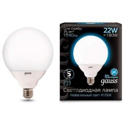 Лампа Gauss 105102222 LED G125 E27 22W 4100K