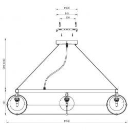 Подвесная люстра Maytoni MOD312PL-12GCH Carcass