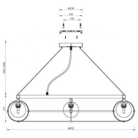 Подвесная люстра Maytoni MOD312PL-12GCH Carcass