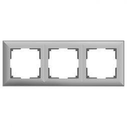 Рамка на 3 поста Werkel W0032206 серебро (WL14-Frame-03)