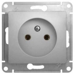 Розетка без заземления Schneider Electric Glossa Алюминий GSL000341