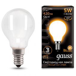Лампа Gauss 105201105 LED Filament Globe OPAL E14 5W 2700K