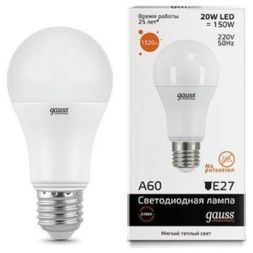 Лампа Gauss 23219 LED Elementary A60 20W E27 3000K