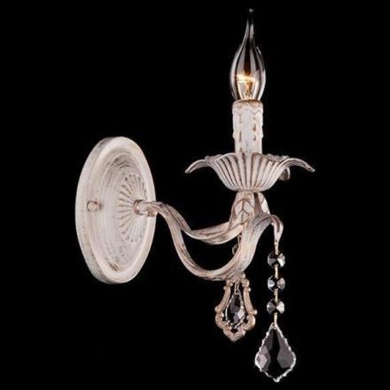 Бра Eurosvet 10006/1 белый с золотом/прозрачный хрусталь Strotskis