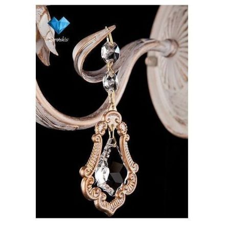 Бра Eurosvet 10006/1 белый с золотом/прозрачный хрусталь Strotskis