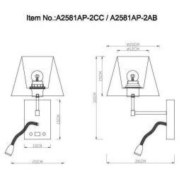 Настенное бра Arte Lamp A2581AP-2CC