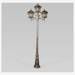 Уличный светильник на столбе Elektrostandard Cassiopeya F/3 черное золото (ESTD Cassiopeya F/3 черное золото)