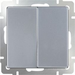 Выключатель 2-клавишный Werkel W1120006 серебро (WL06-SW-2G)