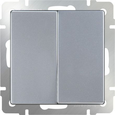 Выключатель 2-клавишный Werkel W1120006 серебро (WL06-SW-2G)