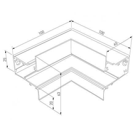 Slim Magnetic Коннектор угловой внутренний для встраиваемого шинопровода белый 85093/11 Elektrostandard