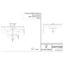 Потолочная люстра Maytoni Palace DIA100-CL-34-G