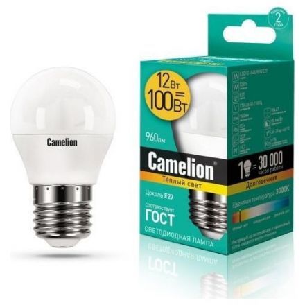 Светодиодная лампа Camelion LED12-G45/830/E27