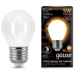 Лампа Gauss 105202105 LED Filament Globe OPAL E27 5W 2700K