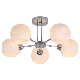Светильник потолочный Linvel LV 9418/5 Моно Хром Е14 40W D590 H250мм (LINVEL LV 9418/5 Моно Хром Е14 40W)