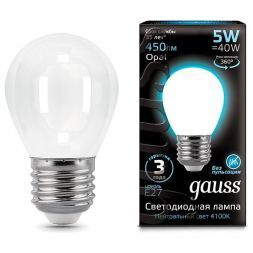 Лампа Gauss 105202205 LED Filament Globe OPAL E27 5W 4100K