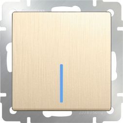 Выключатель 1-клавишный с подсветкой Werkel W1110110 шампань рифленый (WL10-SW-1G-LED)