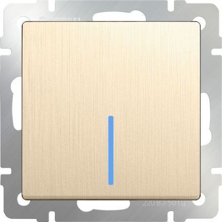 Выключатель 1-клавишный с подсветкой Werkel W1110110 шампань рифленый (WL10-SW-1G-LED)