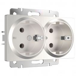 Розетка двойная с заземлением Werkel W1172013 (WL13-SKG-02-IP20)