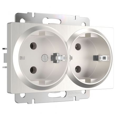 Розетка двойная с заземлением Werkel W1172013 (WL13-SKG-02-IP20)
