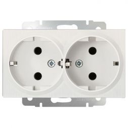 Розетка двойная с заземлением Werkel W1172013 (WL13-SKG-02-IP20)