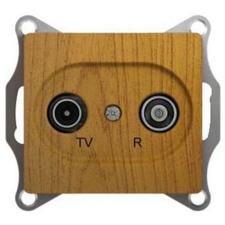 Розетка оконечная Schneider Electric Glossa Дерево Дуб TV-R 1DB GSL000594