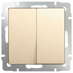 Выключатель 2-клавишный Werkel W1120010 шампань рифленый (WL10-SW-2G)