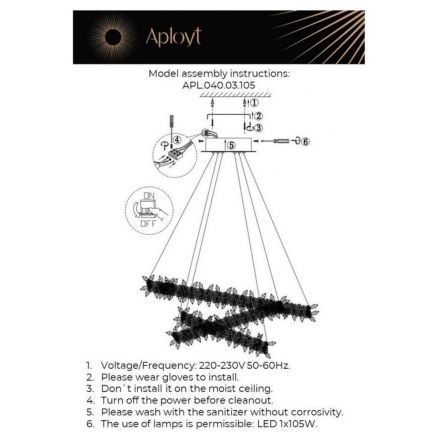 Подвесной светодиодный светильник Aployt APL.040.03.105