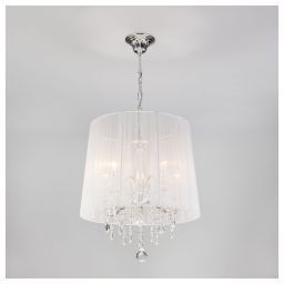 Люстра подвесная Eurosvet 2045/5 белый хром хрусталь (EUROSVET 2045/5 хром/белый) Люстра подвесная Eurosvet 2045/5 белый хром хрусталь (EUROSVET 2045/5 хром/белый)