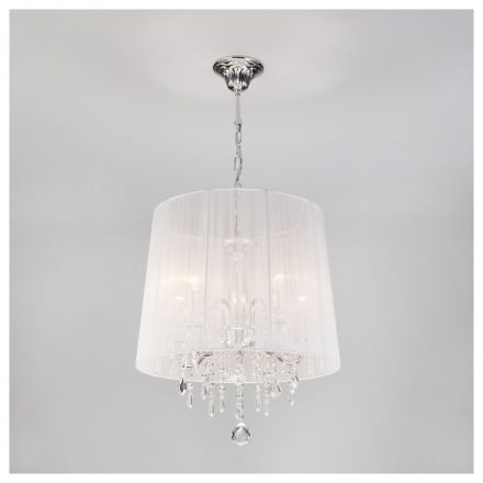 Люстра подвесная Eurosvet 2045/5 белый хром хрусталь