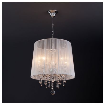 Люстра подвесная Eurosvet 2045/5 белый хром хрусталь