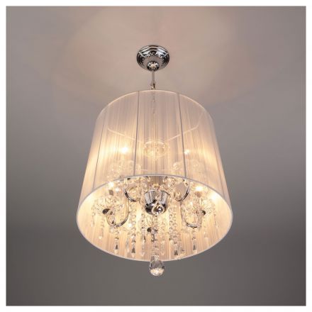 Люстра подвесная Eurosvet 2045/5 белый хром хрусталь