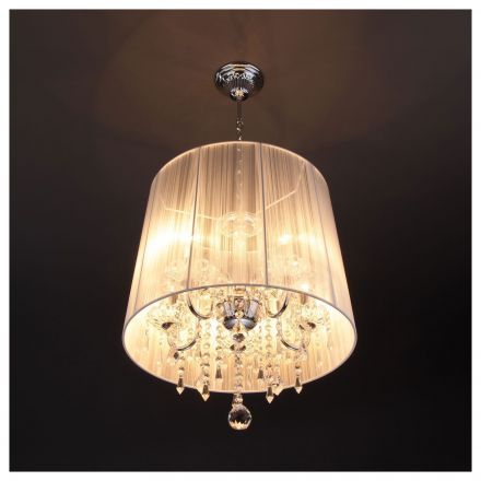 Люстра подвесная Eurosvet 2045/5 белый хром хрусталь